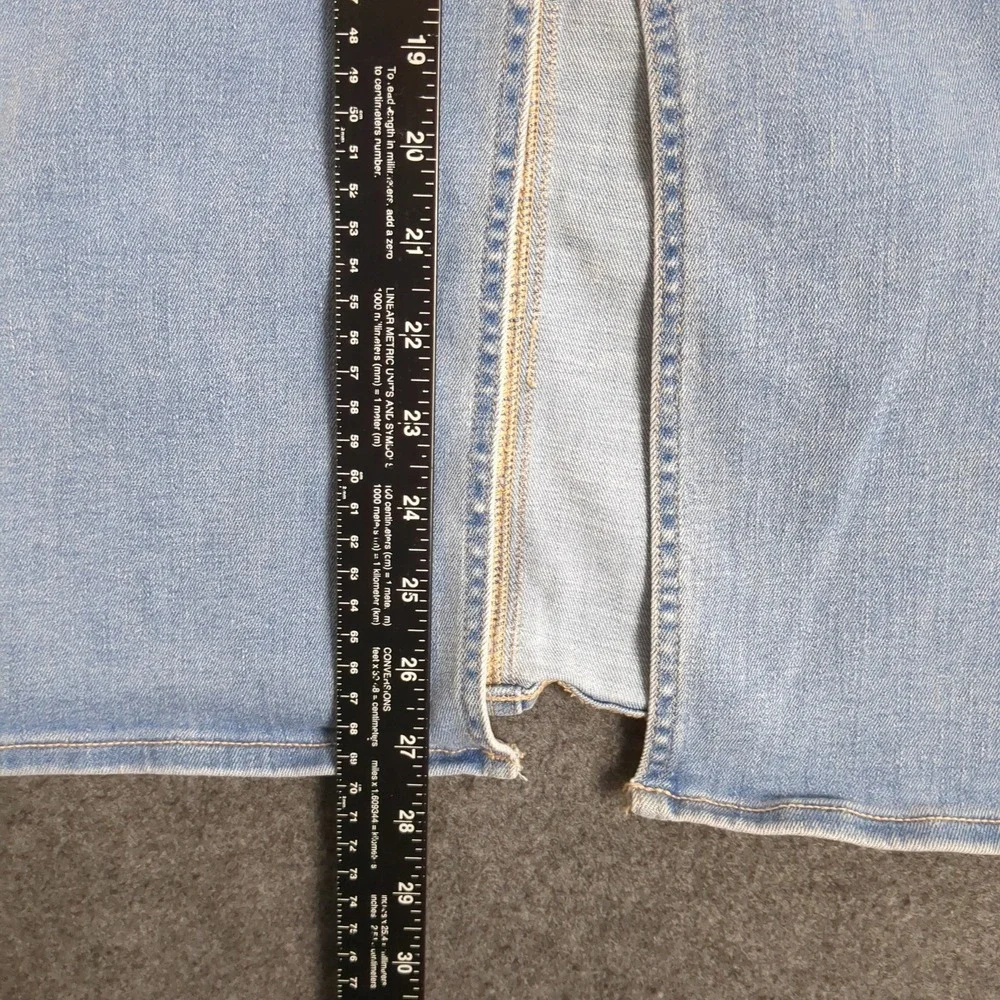 American Eagle Light Wash Blue Denim High Waisted Midi‎ Pencil Skirt Size 0